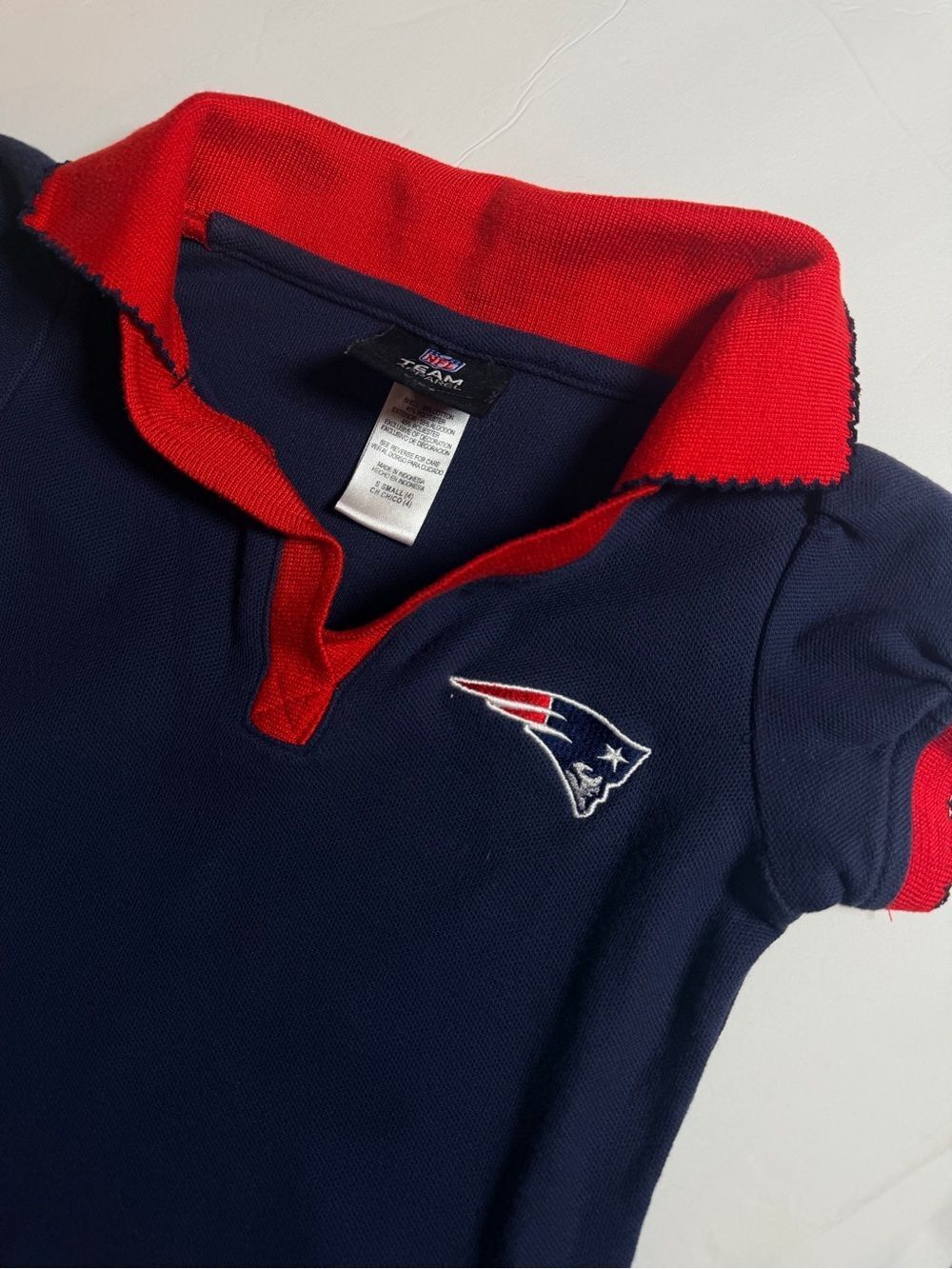 New England Patriots Girls Polo Dress Size 4 4T Navy Blue Red NFL Short Sleeve